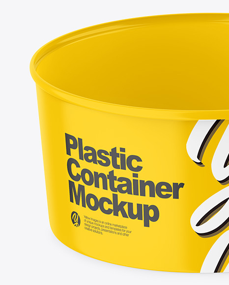 Opened Glossy Plastic Container Mockup