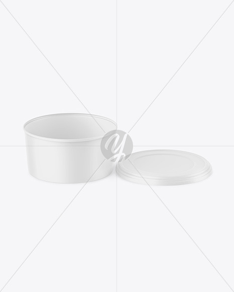 Opened Matte Plastic Container Mockup