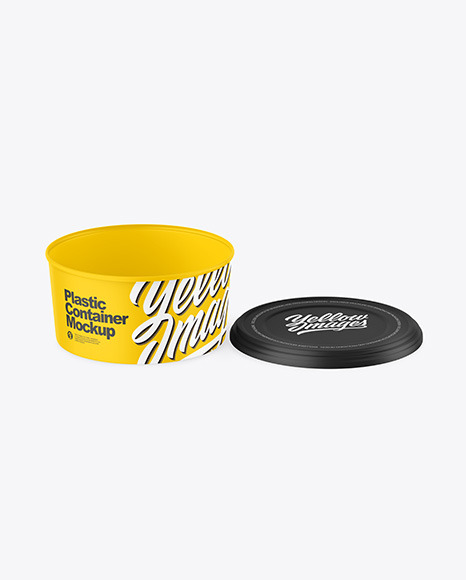 Opened Matte Plastic Container Mockup