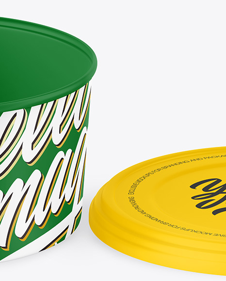 Opened Matte Plastic Container Mockup