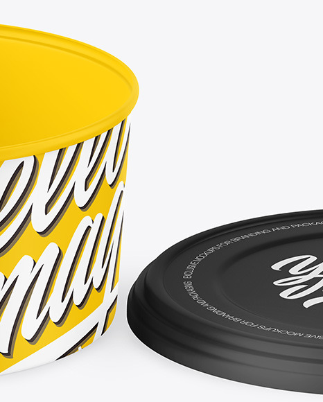 Opened Matte Plastic Container Mockup