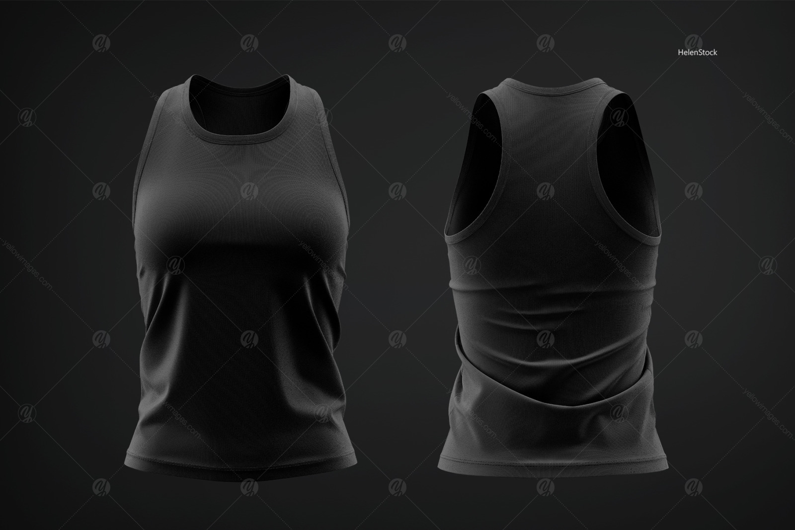 Women's Tank Top Mockup - Front and Back Views Women's Tank Top Mockup - Front and Back Views