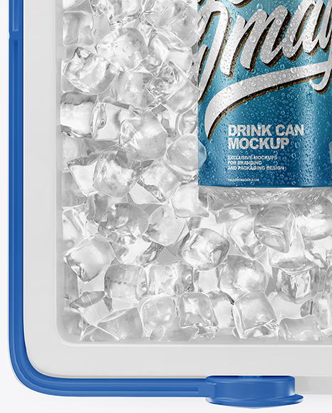 Drink Can in Cooler Mockup