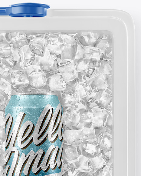 Drink Can in Cooler Mockup