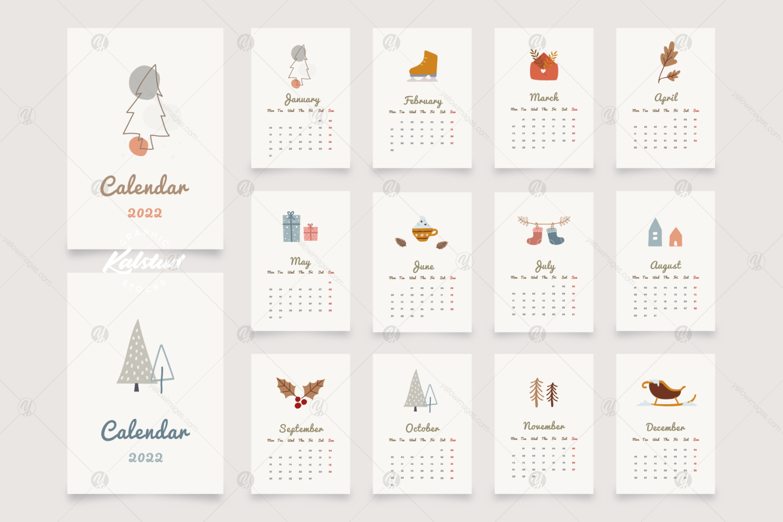 2022 Calendar Playful Illustration