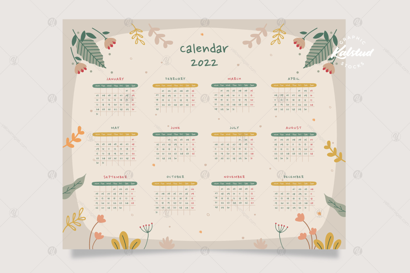 2022 Calendar Playful Illustration