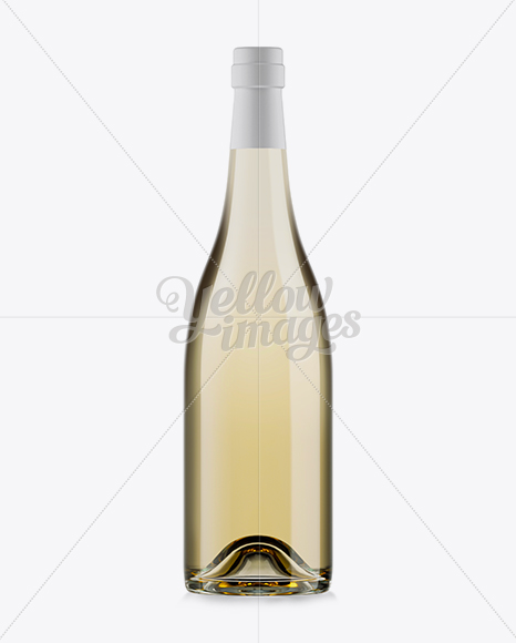 750ml Clear Glass Burgundy Wine Bottle Mockup - Free Download Images