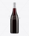 750ml Clear Glass Burgundy Bottle w/ Red Wine Mockup - Free Download