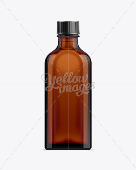 100ml Amber Bottle with Screw Cap Mockup