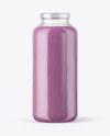 Clear Glass Bottle with Blueberry Smoothie Mockup