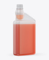 Plastic Dosing Bottle with Liquid Mockup - Half Side View