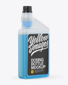 Plastic Dosing Bottle with Liquid Mockup - Half Side View