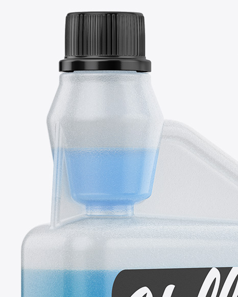 Plastic Dosing Bottle with Liquid Mockup - Half Side View