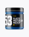 Matte Plastic Protein Jar With Glossy Cap Mockup