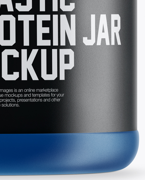 Matte Plastic Protein Jar With Glossy Cap Mockup