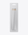 Blister Pack of 4 Pencils Mockup