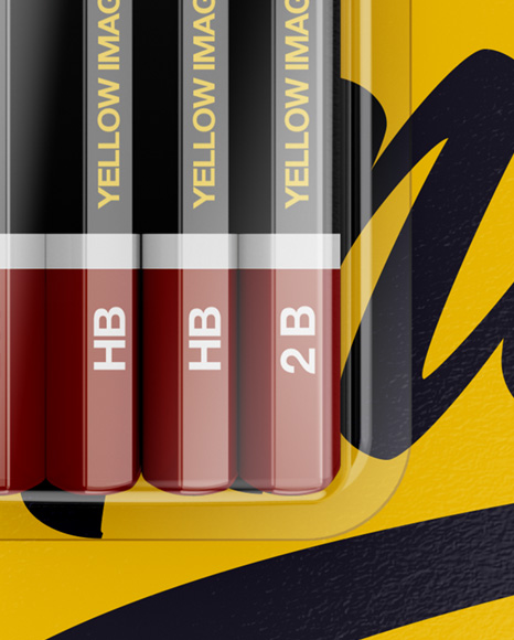 Blister Pack of 4 Pencils Mockup