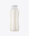 Frosted Plastic Bottle With Milk Mockup