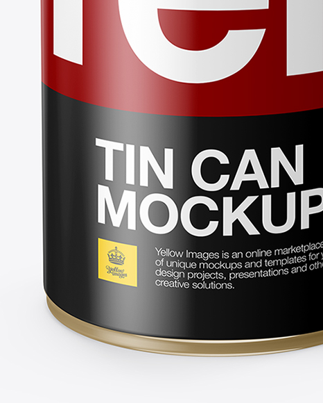 Glossy Tin Can With Pull Tab Mockup (High-Angle Shot)