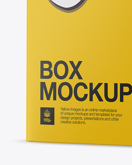 Glossy Paper Box Mockup - Half Side View