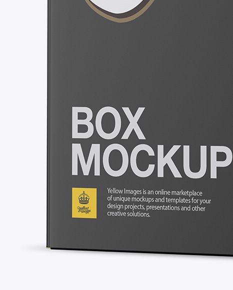 Matte Paper Box Mockup - Half Side View