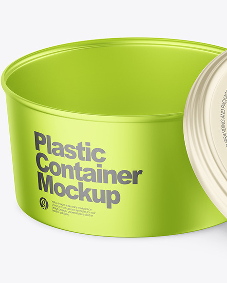 Opened Matte Metallic Container Mockup