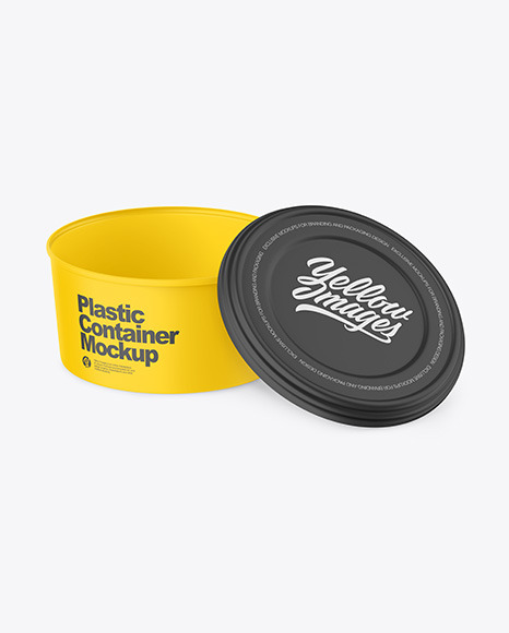 Opened Matte Plastic Container Mockup