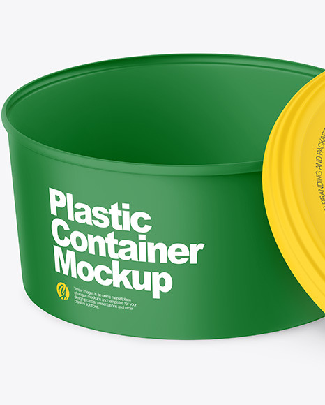 Opened Matte Plastic Container Mockup