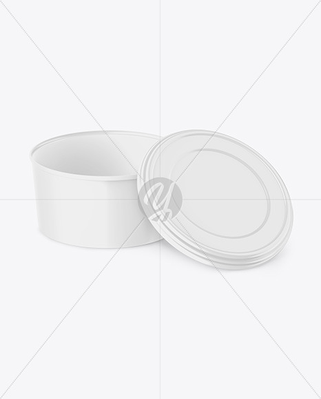 Opened Glossy Plastic Container Mockup