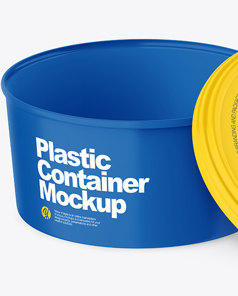 Opened Glossy Plastic Container Mockup