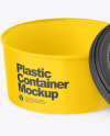 Opened Glossy Plastic Container Mockup