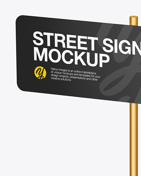 Metallic Street Sign Mockup