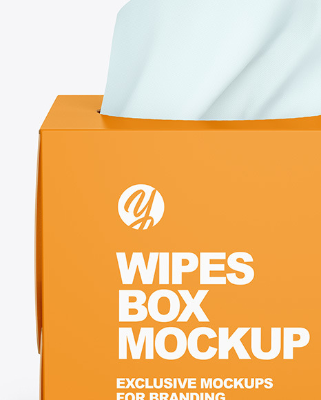 Paper Box w/ Wipes Mockup