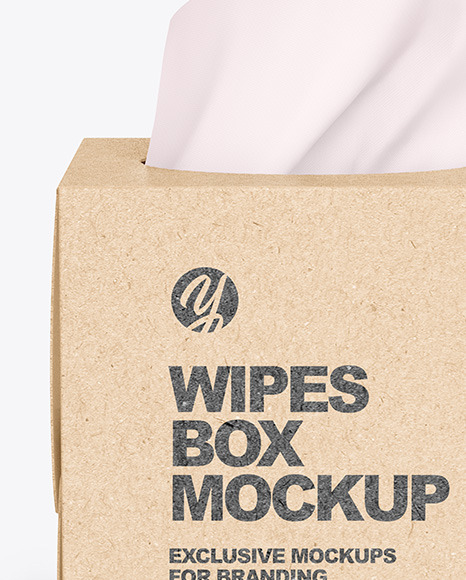 Kraft Paper Box w/ Wipes Mockup