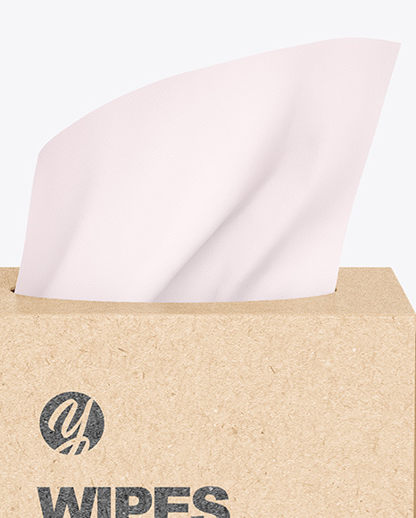 Kraft Paper Box w/ Wipes Mockup