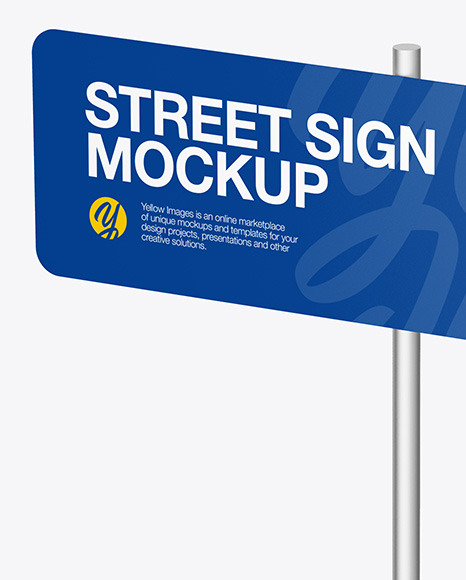 Metallic Street Sign Mockup