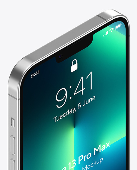 iPhone 13 Pro Max Silver Mockup