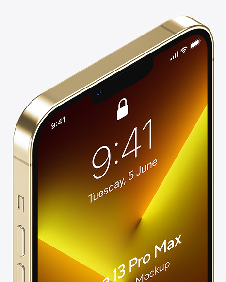 iPhone 13 Pro Max Gold Mockup