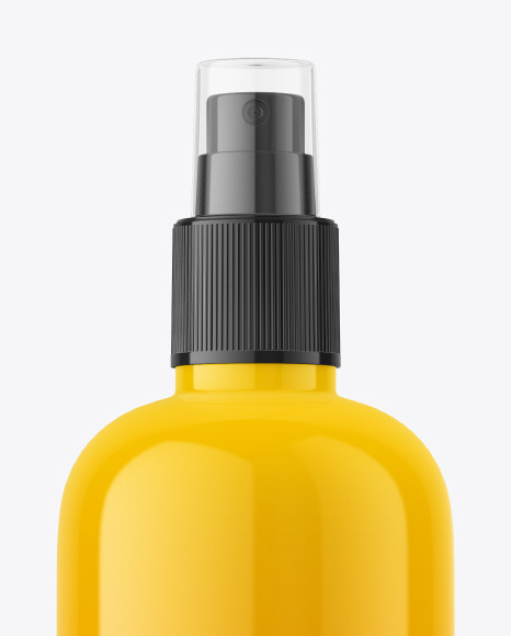 Glossy Plastic Spray Bottle Mockup