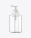 Clear Cosmetic Bottle with Pump Mockup Clear Cosmetic Bottle with Pump Mockup