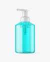 Color Plastic Cosmetic Bottle with Pump Mockup