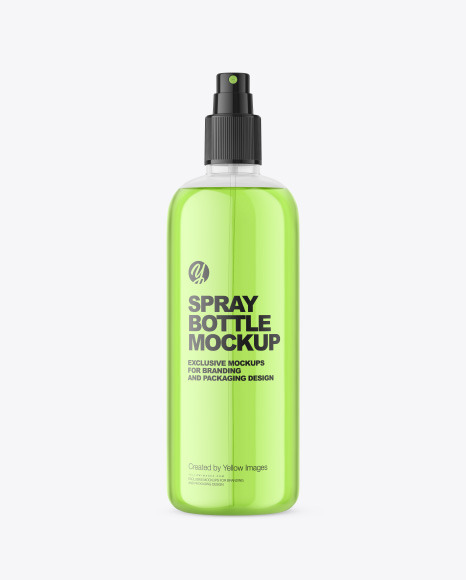 Clear Plastic Spray Bottle Mockup