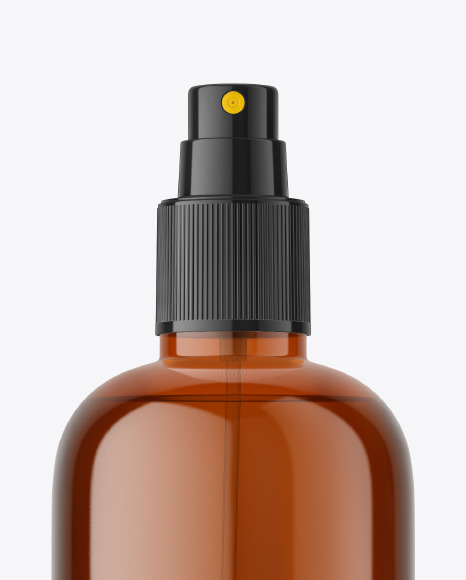 Amber Plastic Spray Bottle Mockup