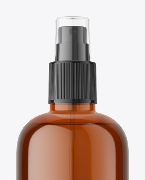 Amber Plastic Spray Bottle Mockup