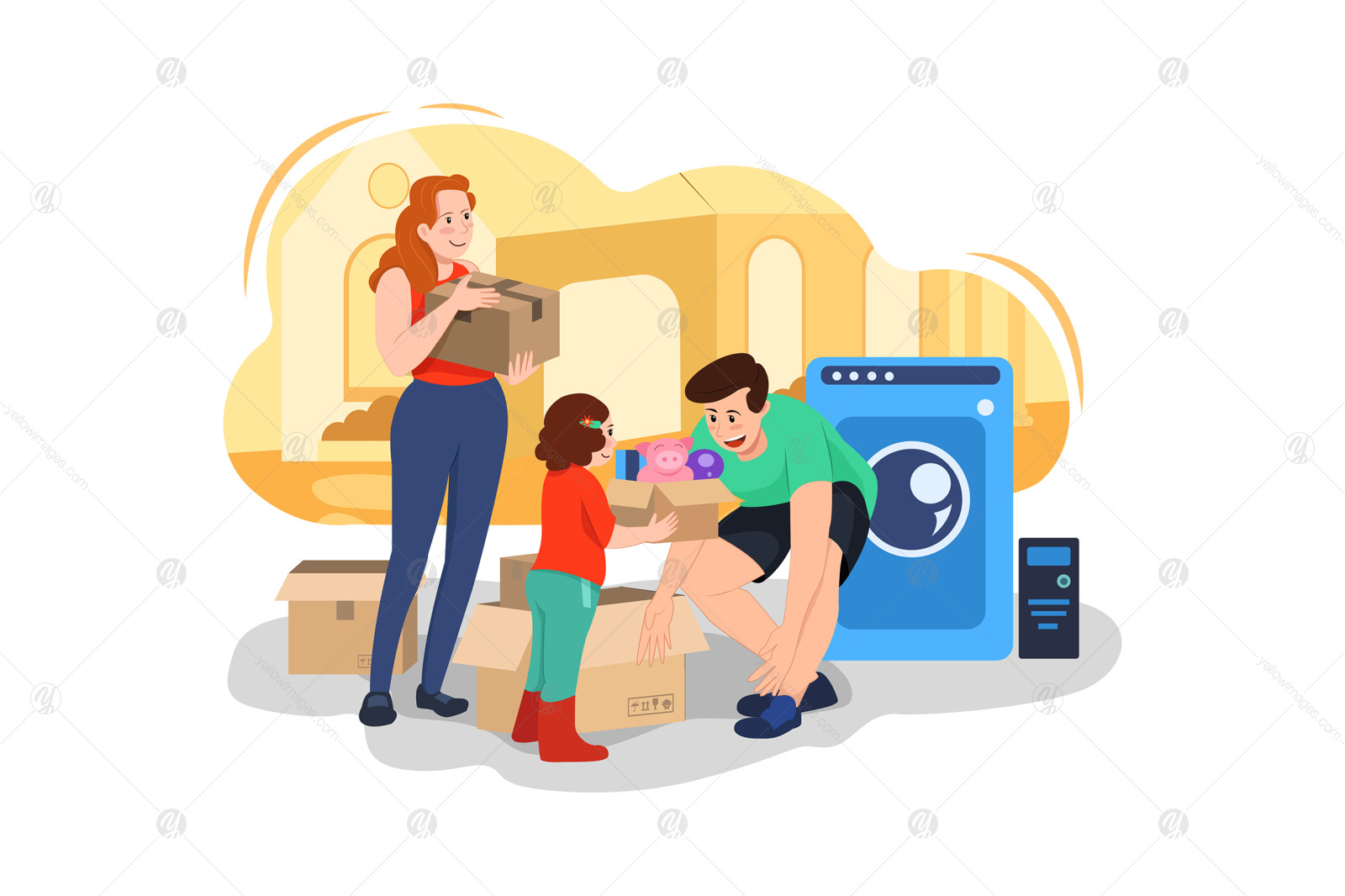 M345_Moving House Illustration Pack M345_Moving House Illustration Pack