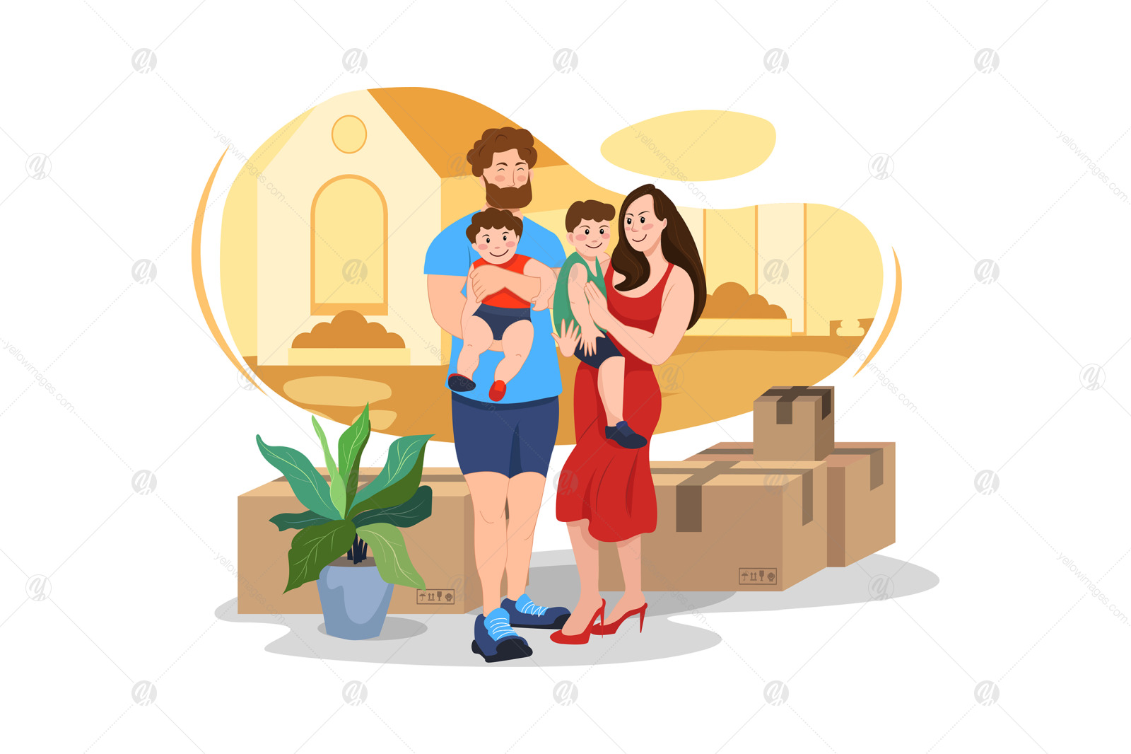 M345_Moving House Illustration Pack M345_Moving House Illustration Pack