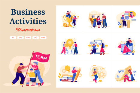 M364_Business Activities Illustrations - Men