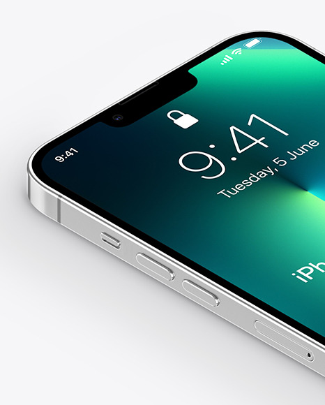 iPhone 13 Pro Max Silver Mockup