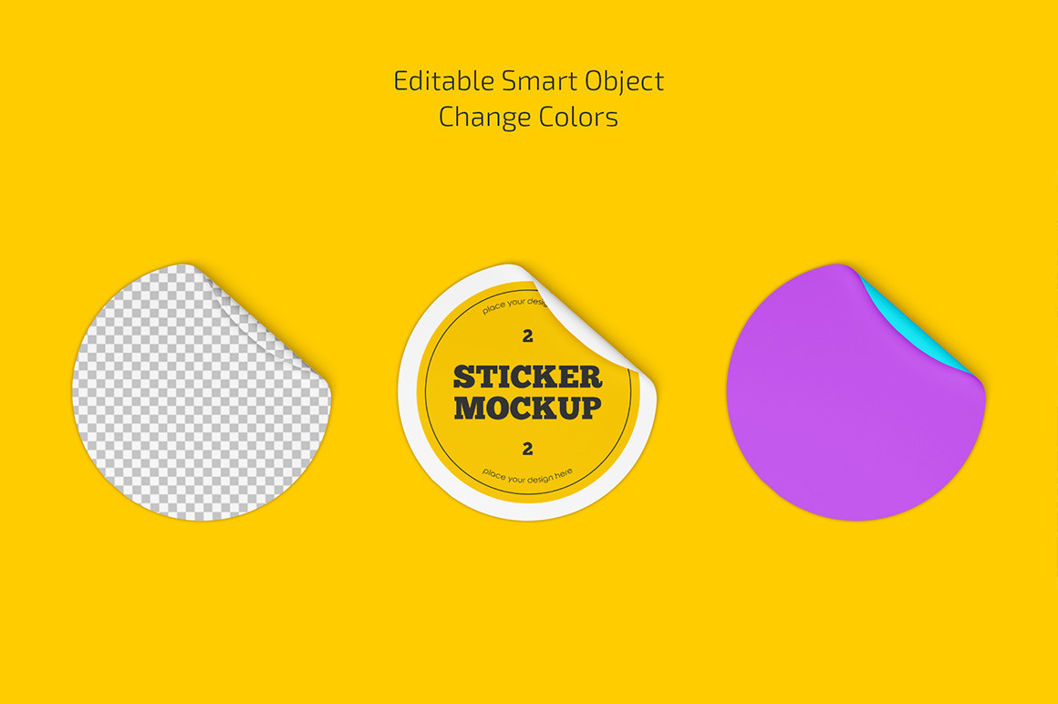 Round Stickers Mockup Set