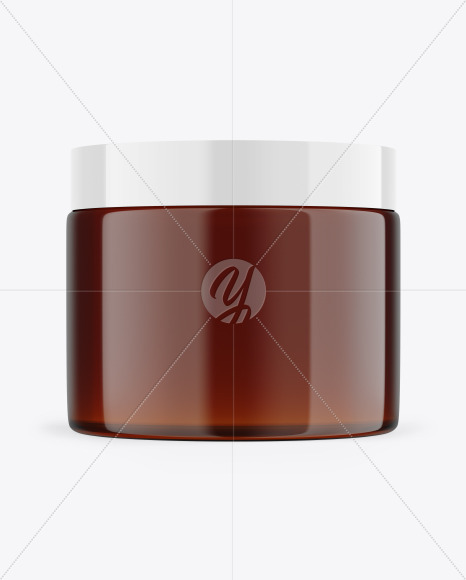 Amber Glass Cosmetic Jar Mockup